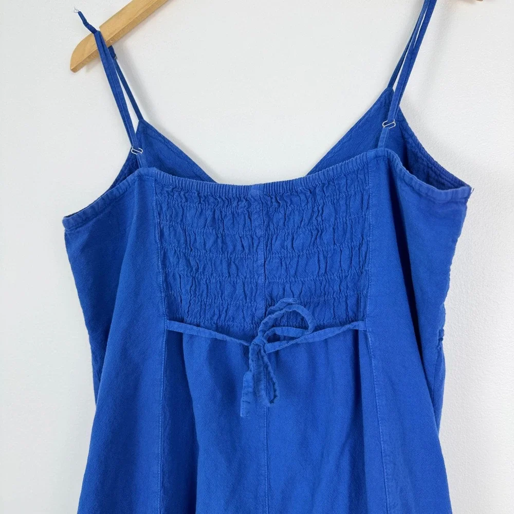 Scully Dress Womens XL Blue Embroidered Frayed Hem Sundress‎ Boho Gypsy Rustic